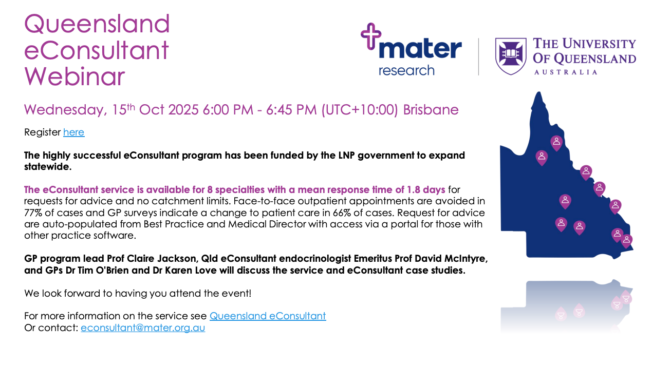 Queensland eConsultant Webinar Event Flyer