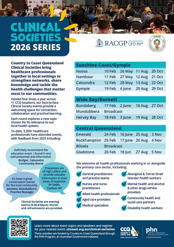 Rockhampton Clinical Society Event Flyer