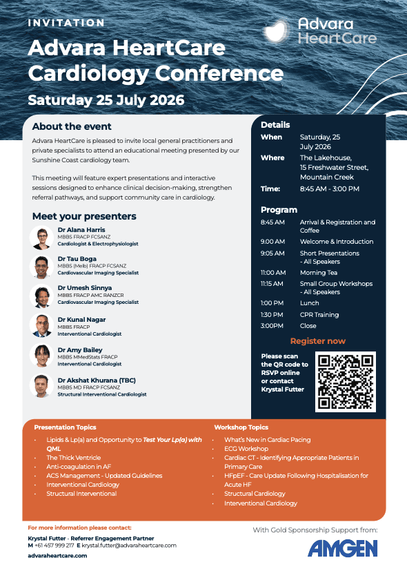 Advara HeartCare Cardiology conference Event Flyer