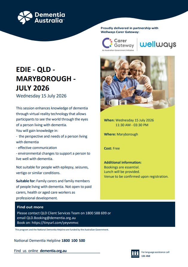 EDIE for Family Carers Event Flyer