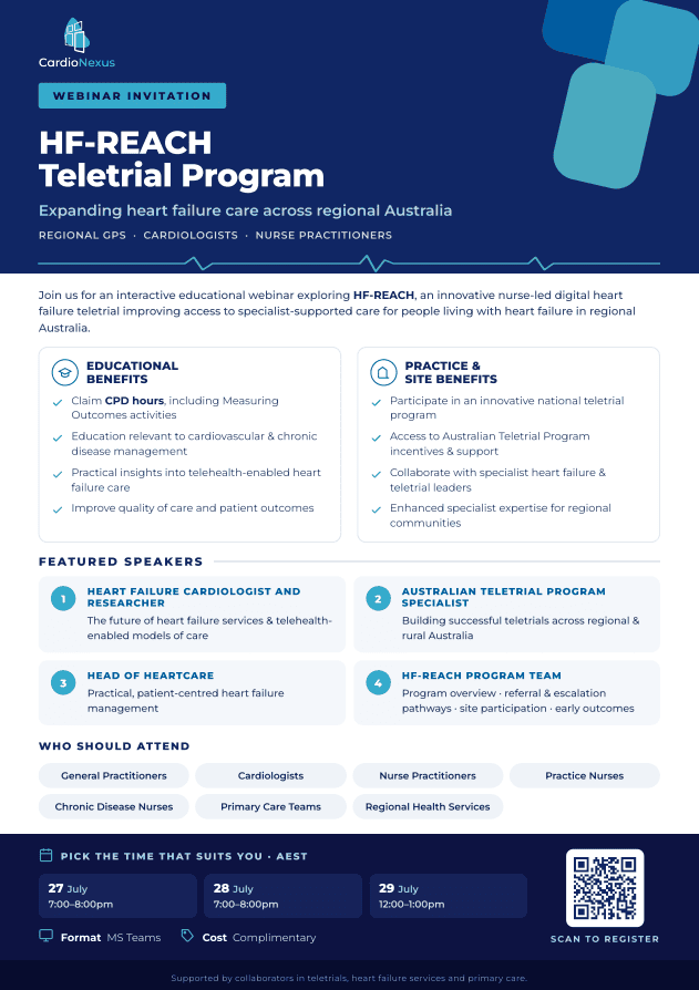 HF-REACH Clinical Trial Webinar Event Flyer