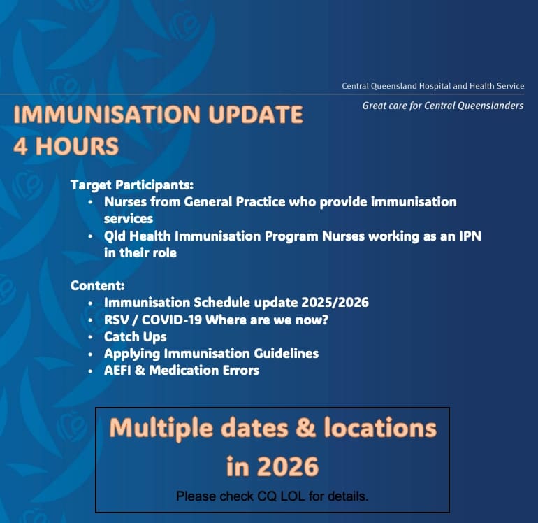 Immunisation Updates Workshop Event Flyer